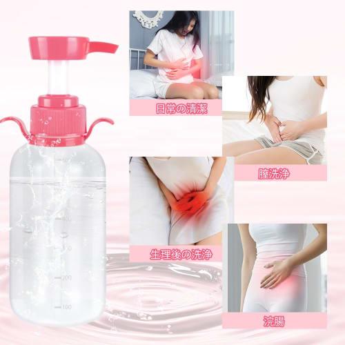 Ninonly Multi-Purpose Enema Device, 600ml Large Capacity, Backflow Prevention Function, Manual Pump, 65cm Tube, 3 Replacement Nozzles, Leak-Free, Unis