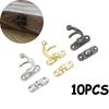 10PCS Mini Leather Bag Furniture Hasp With Screws Padlock Clasps Lock Decorative Latch