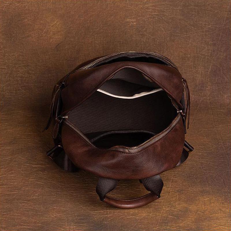 Johnature Винтажный рюкзак из натуральной коровьей кожи, женская сумка, многоцелевой большой вместительный дорожный рюкзак ручной работы