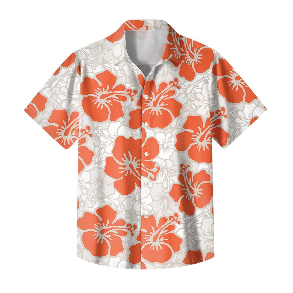 Гавайская рубашка для мужчин, мужские винтажные рубашки для боулинга на пуговицах, летняя пляжная рубашка с коротким рукавом