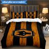 3PCS Wolves Football Club Emblem Printed Soft Bedding Set,Including 1pc Duvet Cover And 2pcs Pillowcases Perfect for Bedroom, Dormitory, Fan gift