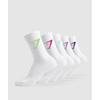 Gymshark Носки Crew Socks 5 пар Active Purple Cobalt Purple Energy Gelato Green Pop Turquoise Vibrant Pink I3a1y Pb83