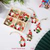 12 PCS Christmas Painted Wooden Pendant Santa Claus Gift Christmas Tree 12 Pack Boxed Decorations