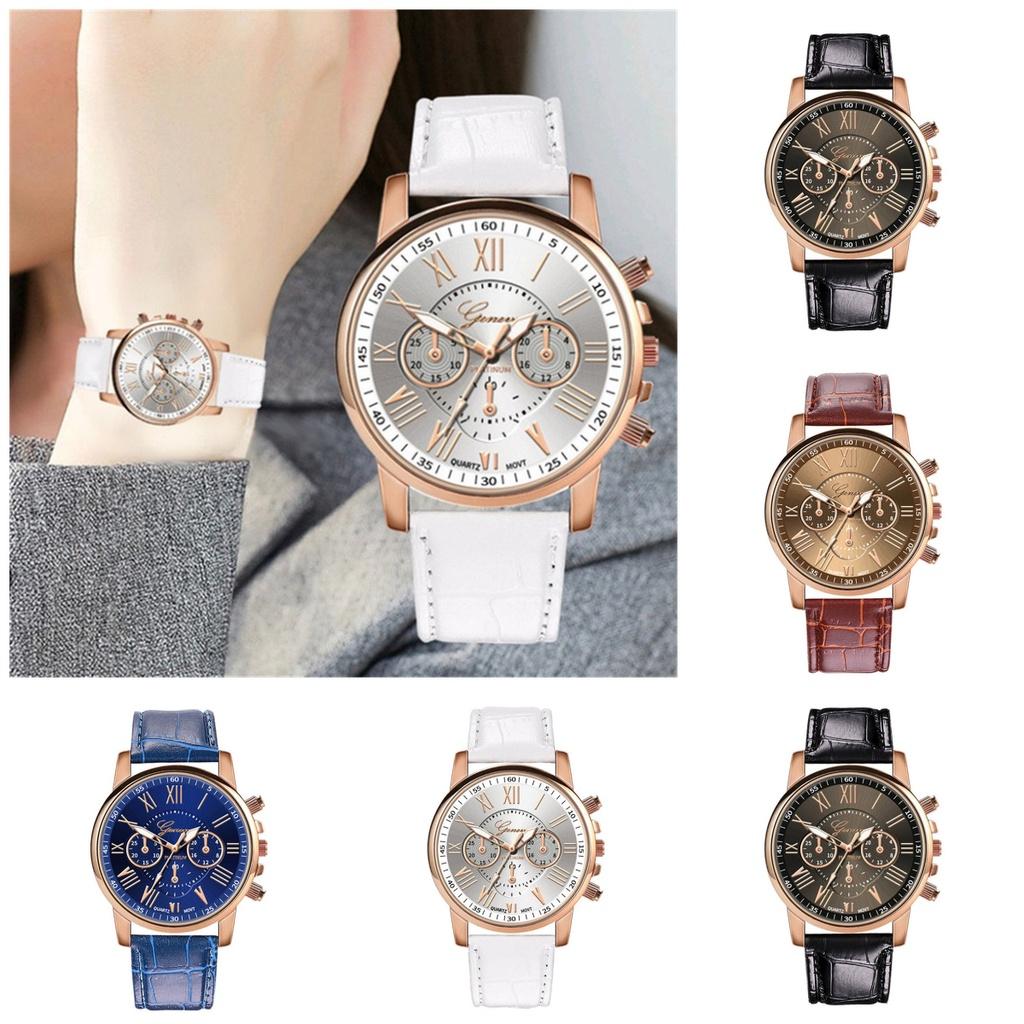 Женевские часы с красочным циферблатом и кожаным ремешком, повседневный стиль, кварцевые наручные часы для мужчин и женщин 28003 ремешок из бамбука)