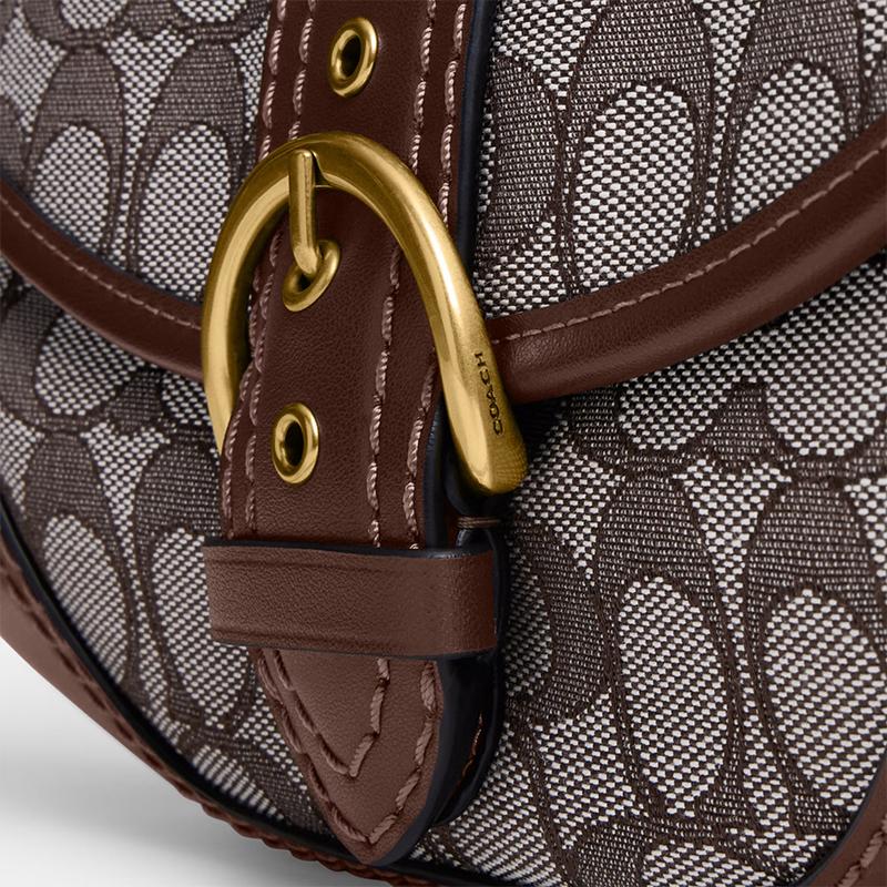 Coach Сумка на плечо Soho Flap 25 Classic Monogram с цепочкой, из покрытия и кожи, женская, коричневая CAN45-B4S0M