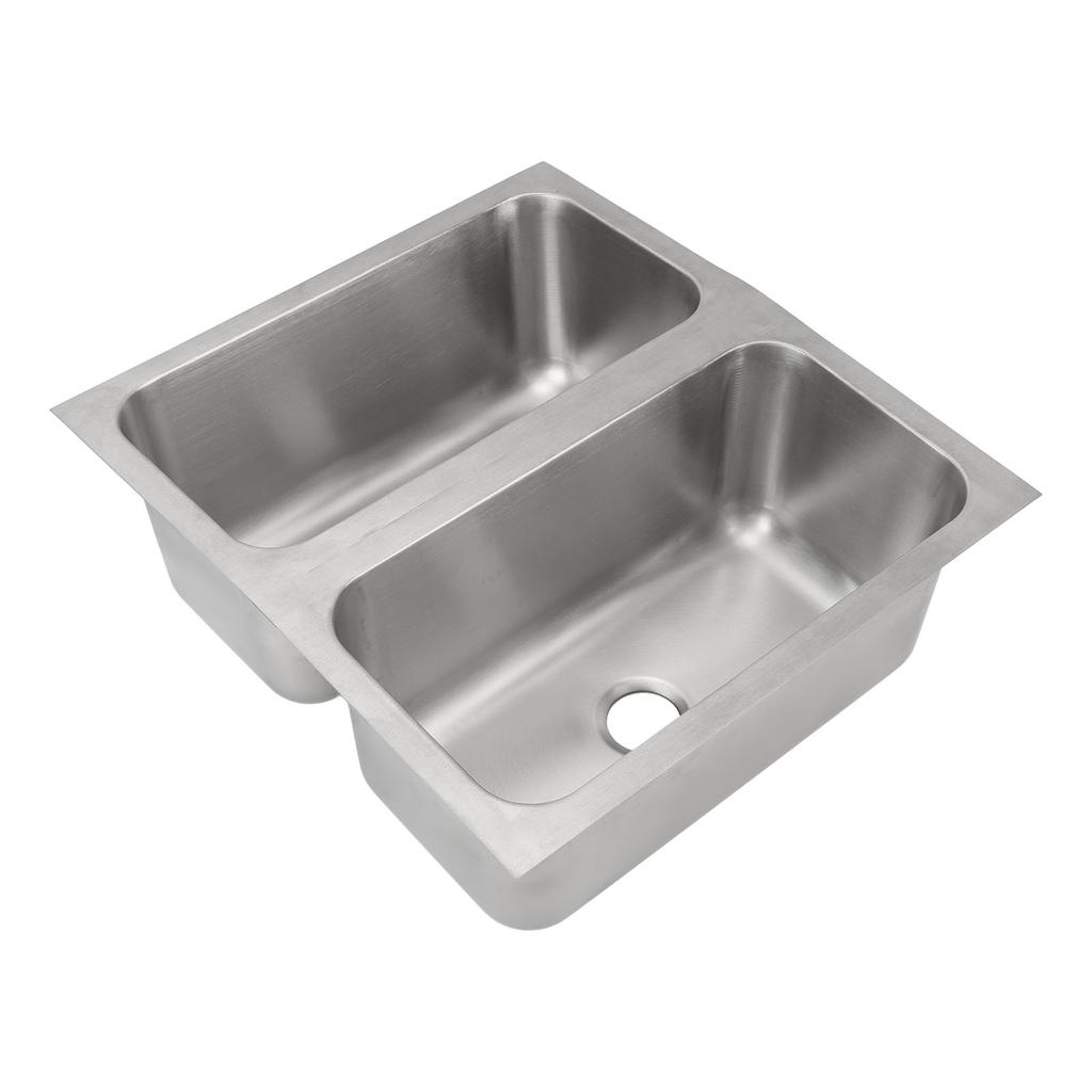 RV Sink 304 Stainless Steel Square Kitchen Double Bowl Sink with 40mm Drain Outlet for Caravan Boat Motorhome Truck