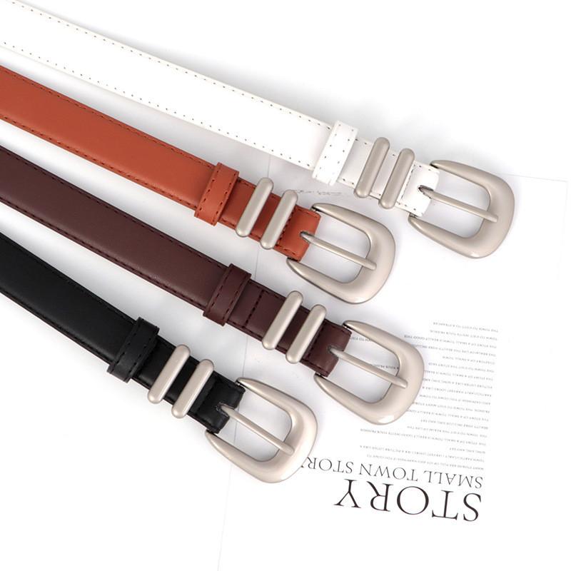 Pu Womens Leather Belt With Pin Buckle For Business Casual And Denim Styles