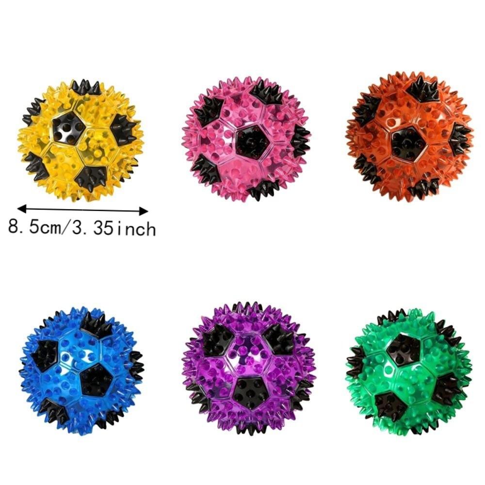 Colorful Dog Chew Ball Elastic TPR Spiky Massage Ball Funny Squeaky Dog Toy Chasing Game