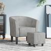 VidaXL Cabriolet Armchair with Footrest, Chair with Armrests, Sofa with Backrest, Padded Seat Living Room Bedroom, Grey 356449