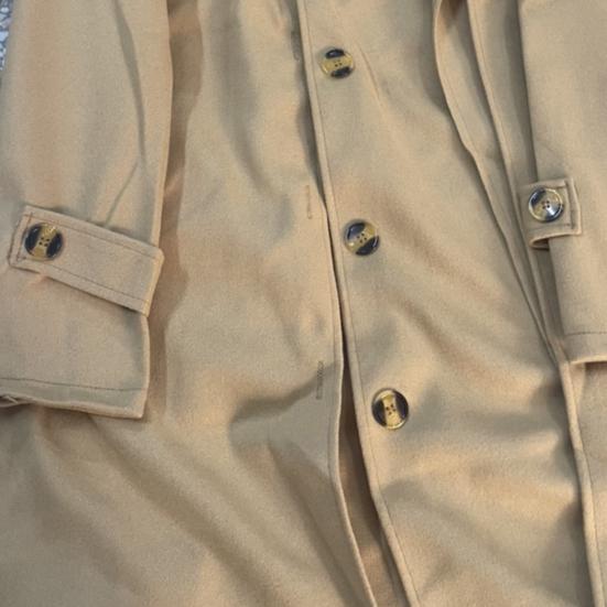 Осень-зима Женская куртка с поясом, толстый свободный отложной воротник, куртка для поездок на работу, однобортная, средней длины