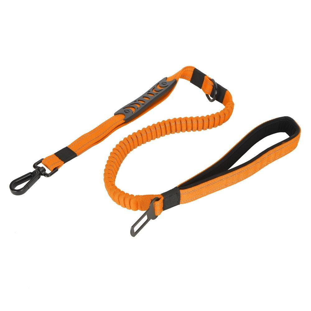 Multi Available Shades Dog Car Leash Stretchy Webbing Elastic Dog Lead Car Travel Use