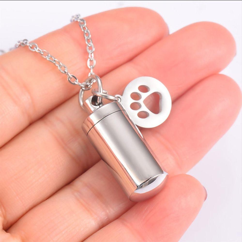DIY Ashes Urn Memorial Necklace Gold Silver Perfume Vial Pendant Keepsake Pendant Unisex