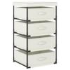 VidaXL Storage Rack with 4 Fabric Baskets Steel Cream