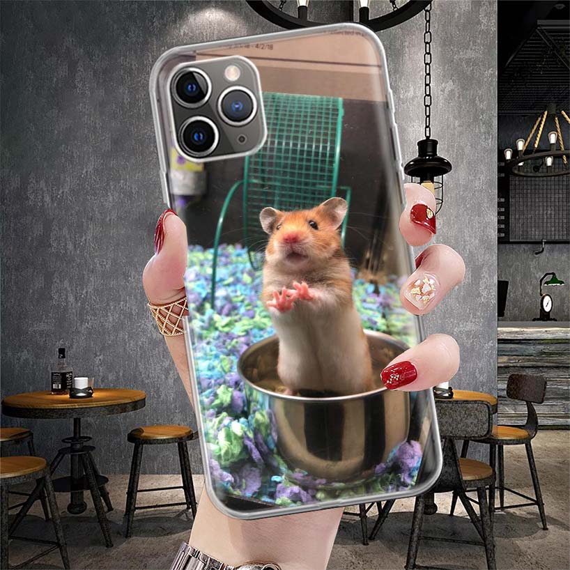 Cute Lovely Pet Hamster Soft Phone Case For IPhone 11 17 Air 16E 16 Pro Max 15 + 14 Plus 13 Mini 12 Apple 7 SE 8 Fundas Coque 11