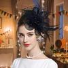 Polka Dot Feathers Fascinator Hat Elegant Bride Headdress Tea Party Mesh Hair Band  Dance Show