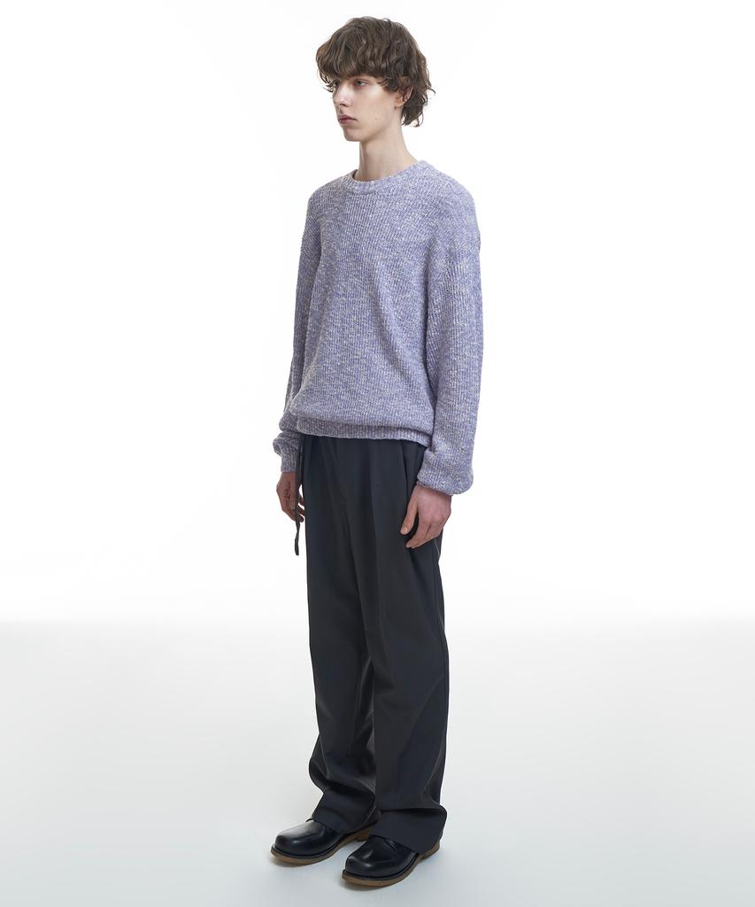 INSILENCE [Insilence X Kkst] Double Pleated Belted Wool Pants Charcoal