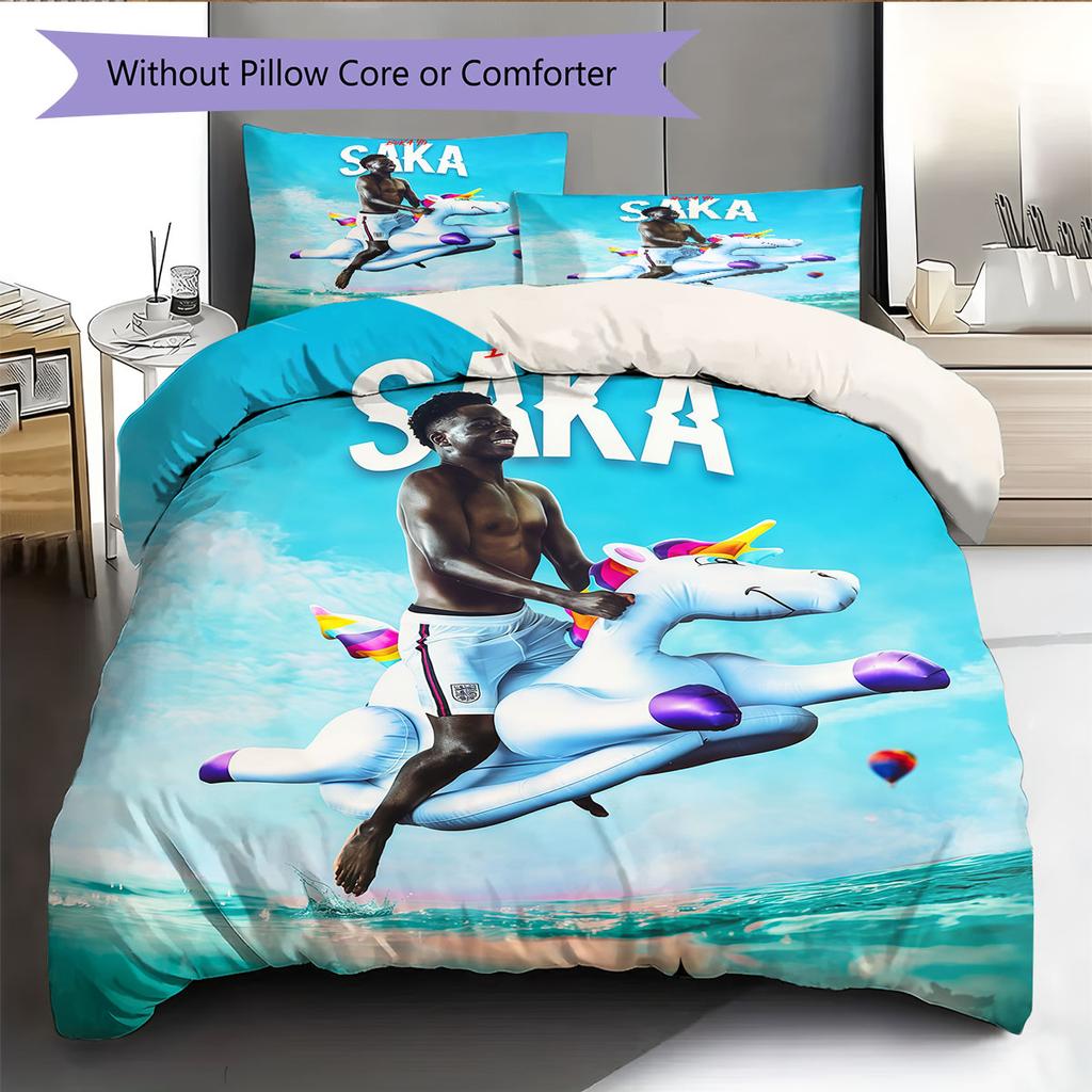 Bukayo Saka Rise Bedding Quilt Set Quilt Cover Pillowcase Home Decoration Birthday Gift (1 * duvet cover + 2 * pillowcase, without core)