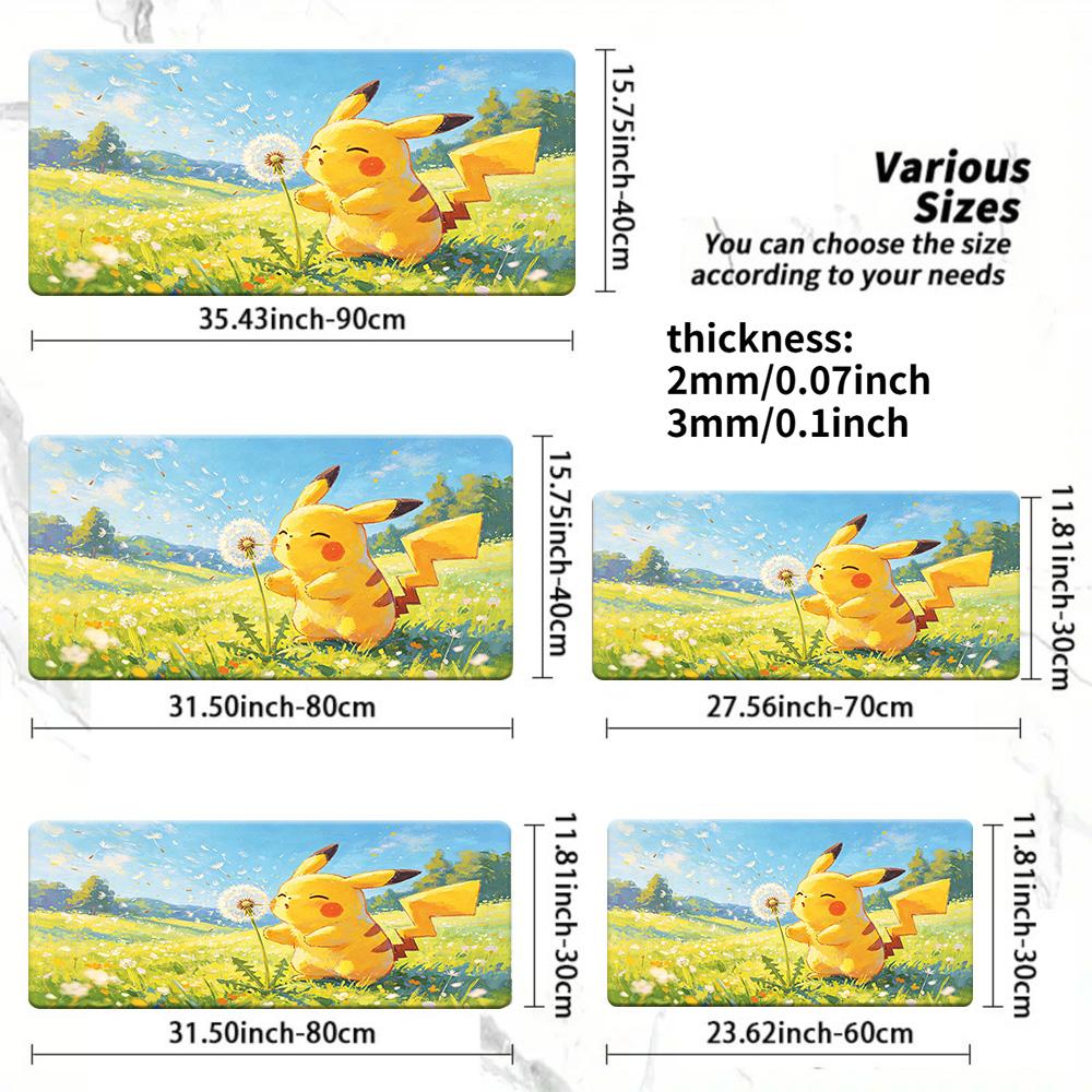 Ash Pikachu CloseUp Gaming Desk Mat NonSlip Washable Mouse Pad
