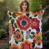 1Pc Custom Name Text Floral Pattern Flannel Blanket Suitable for Living Room Bedroom Dorm Decor Home Office Lounge Perfect Gift