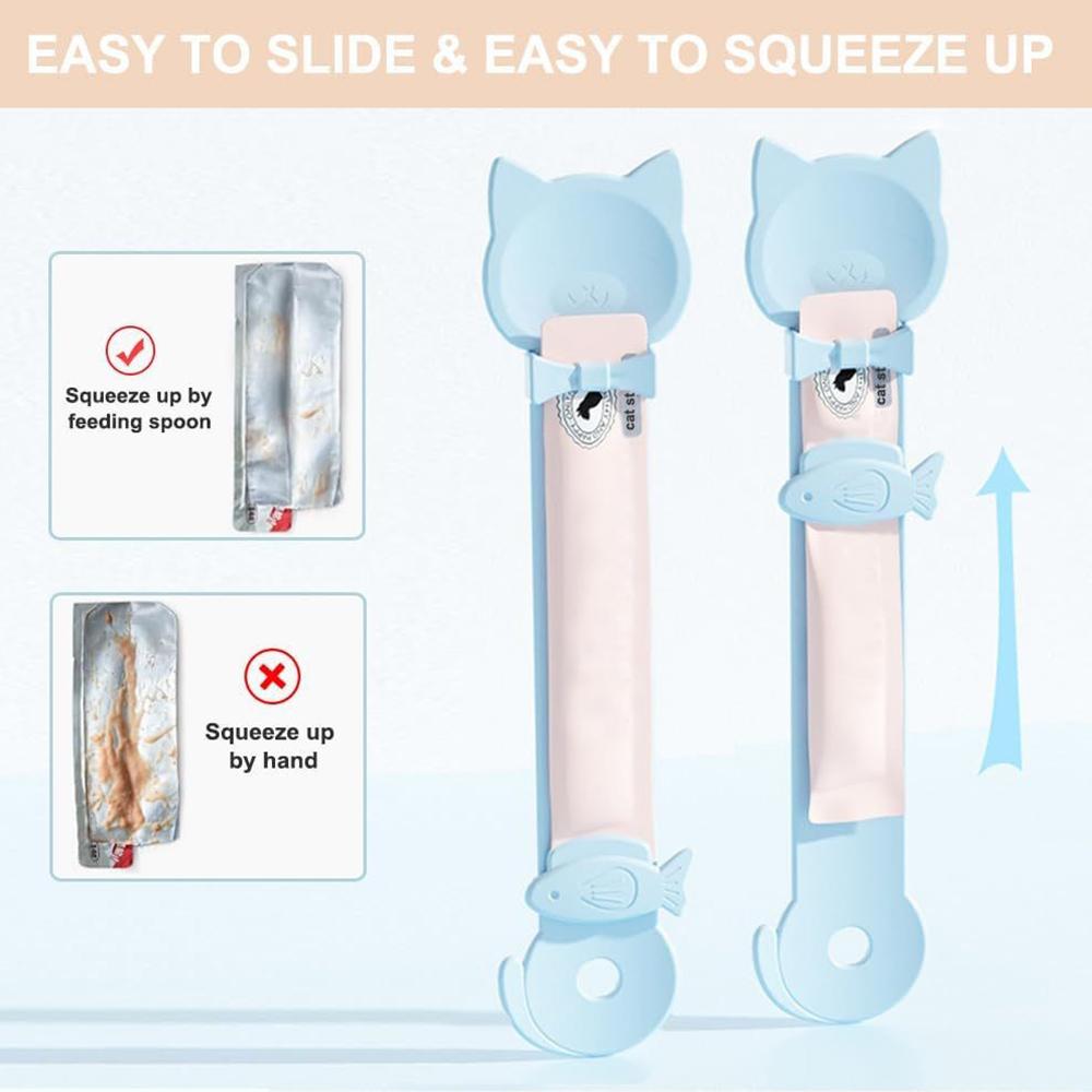 High Quality 3Pcs Multi-Function Cat Treat Spoon Squeeze Dispenser Spoon