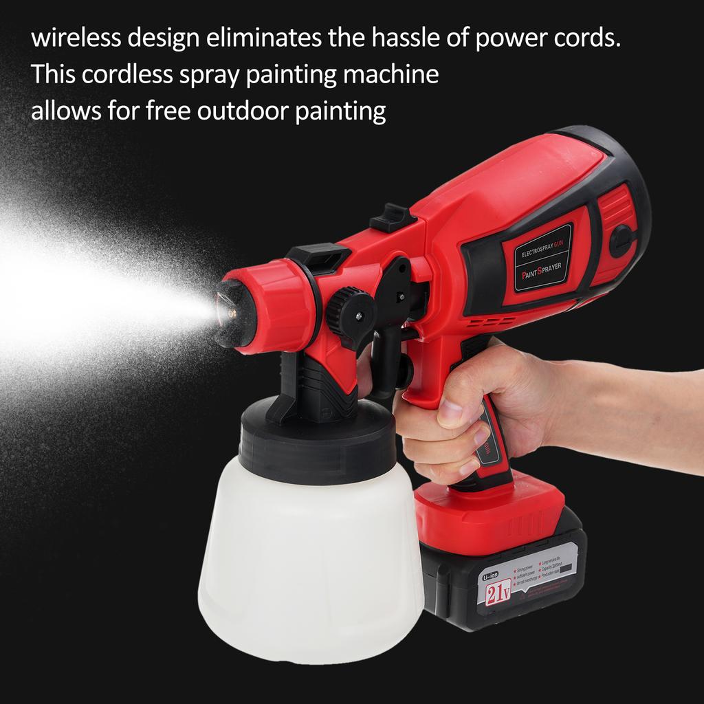 Paint Sprayer, 650W HVLP Electric Spray Paint   1400ml Container with 6 Copper Nozzles 3 Spraying Effects for Indoor and Outdoor Furniture, Fences, 