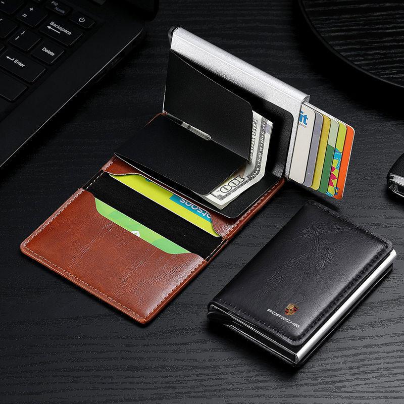 1Pcs Leather Car Driving Document Bag ID Passport Card Wallet Card Pouch For Porsche Cayenne Panamera Macan Boxster 911 Carrera-GT 944 918 917