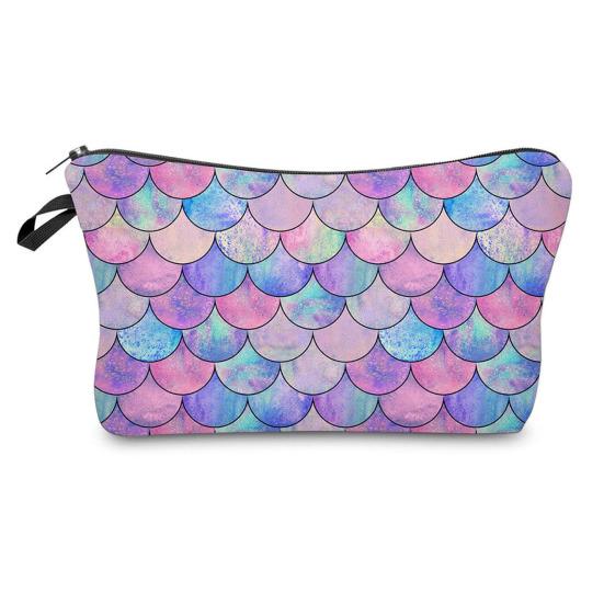 Cosmetic Bag Portable with Zipper Large Capacity Bag Floral Print Compact Travel Makeup Organizer for Cosmetics And Small