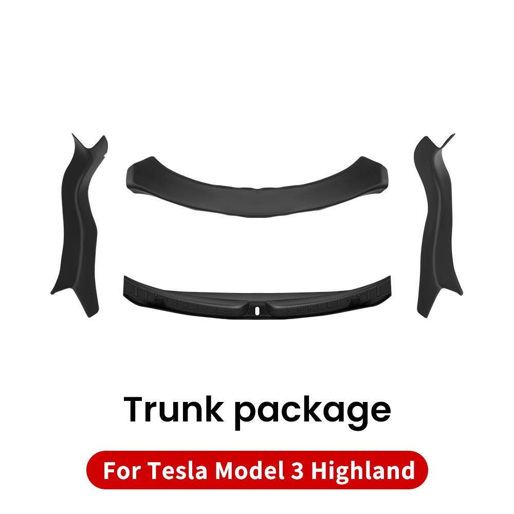 YZ для Tesla New Model 3 Highland 2025 Защитная накладка на багажник TPE Коврик против царапин Накладка на порог багажника Защитная крышка на порог