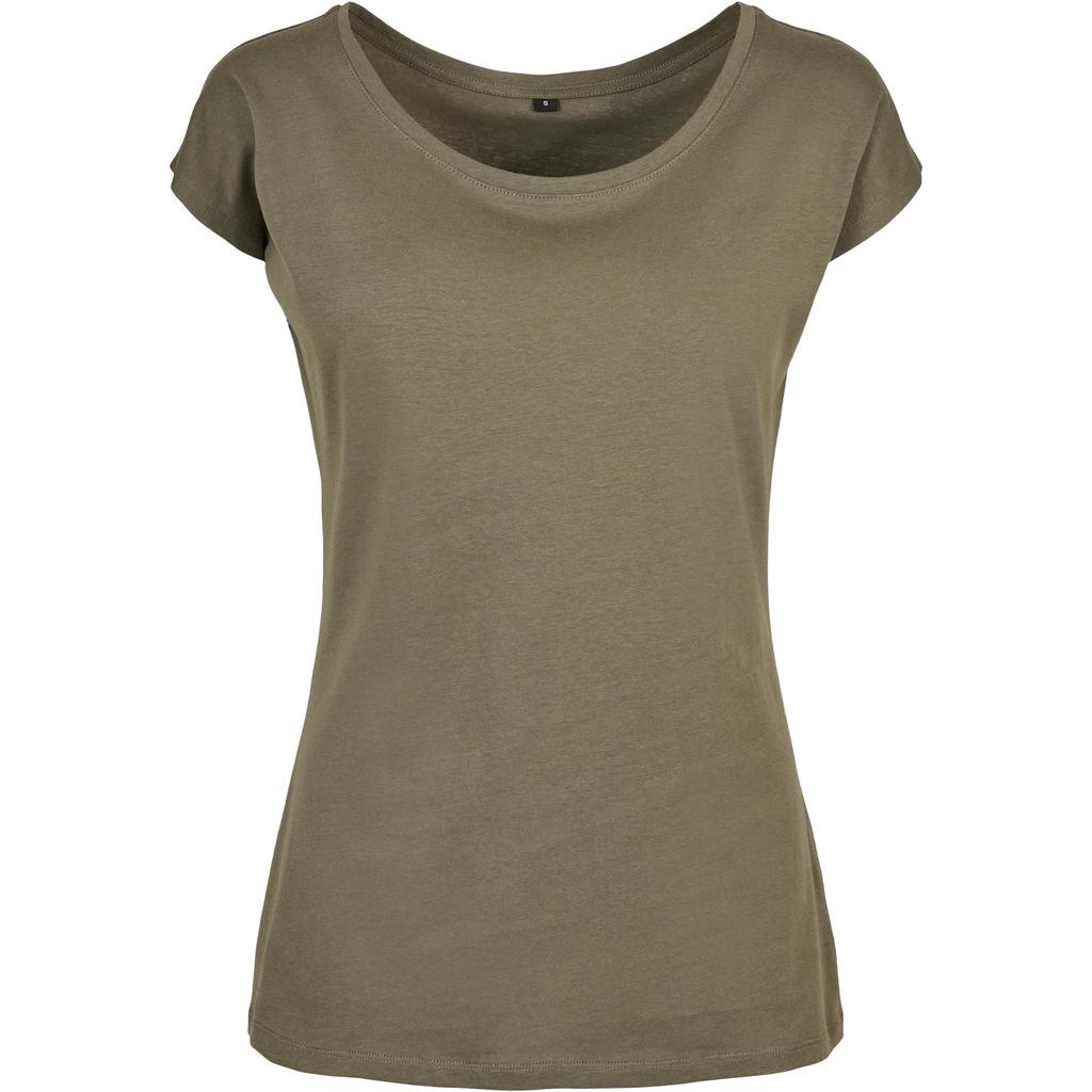 Build Your Brand Womens/Ladies Wide Neck T-Shirt