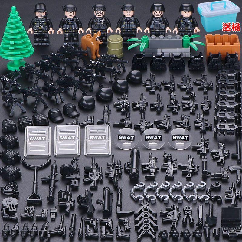 Compatible with Ghost SWAT Miniature Police Military Special Forces Boy Assembled Building Block Small