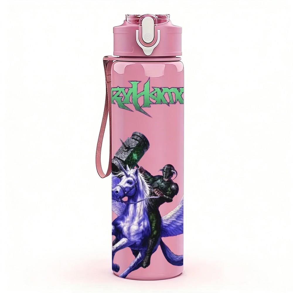 1PC Purple Fairy Butterfly 750ml sports water bottle leakproof straw lid outdoor office home