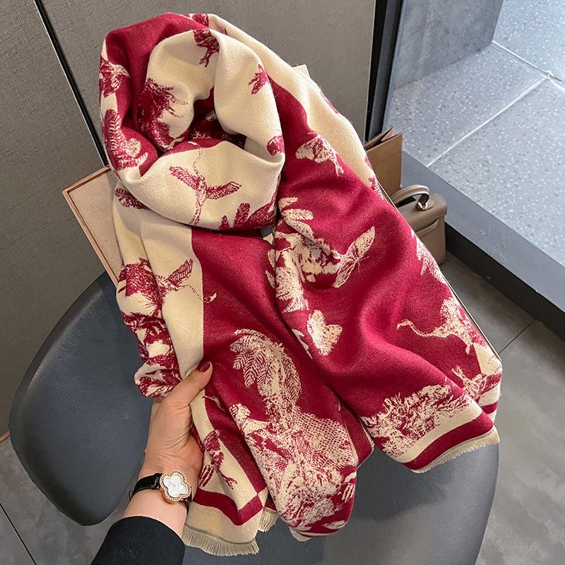Новинка 2023 года, кашемировый шарф, корейская универсальная студенческая утолщенная шаль с кондиционером
