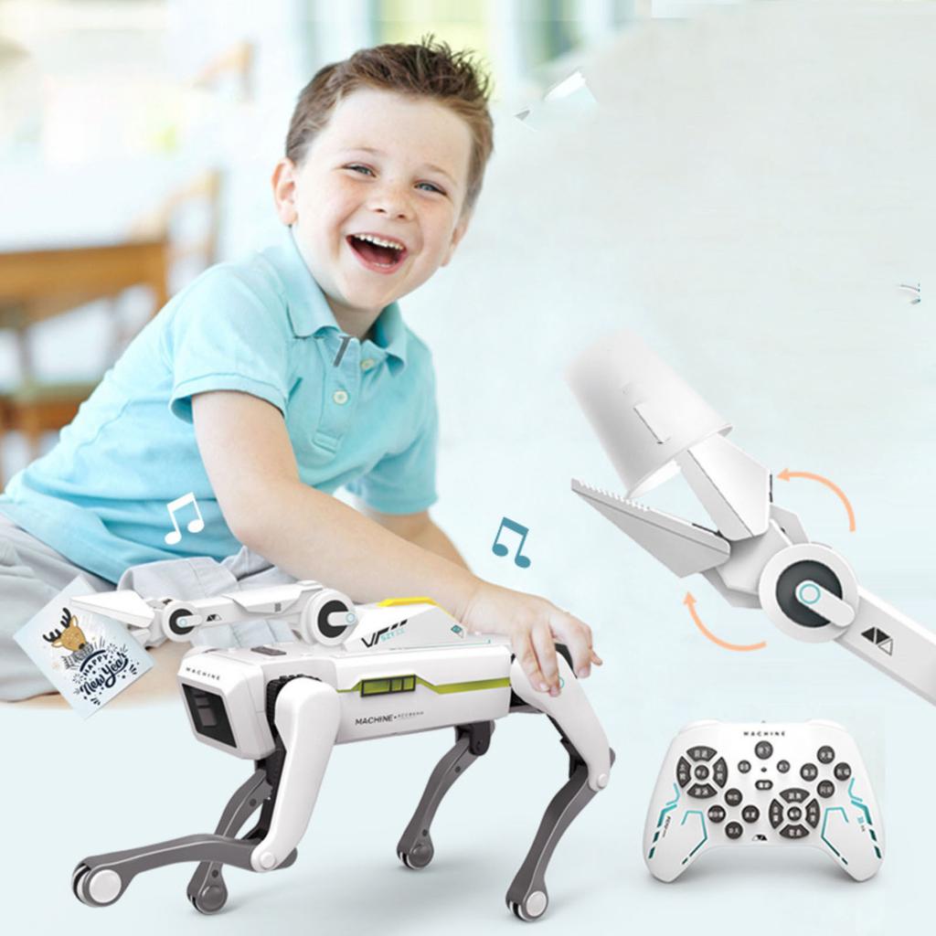 Интерактивная игрушка-робот-собака с дистанционным управлением, программируемым голосовым управлением, отличный подарок на день рождения для мальчиков и девочек.