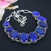 Blue Jade Gemstone Handmade 925 Sterling Silver Jewelry Necklace 18" KG-1635