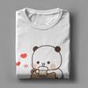 Новые футболки DuDu Bear и BuBu Panda для унисекс, с круглым вырезом, из чистого хлопка, с коротким рукавом, больших размеров