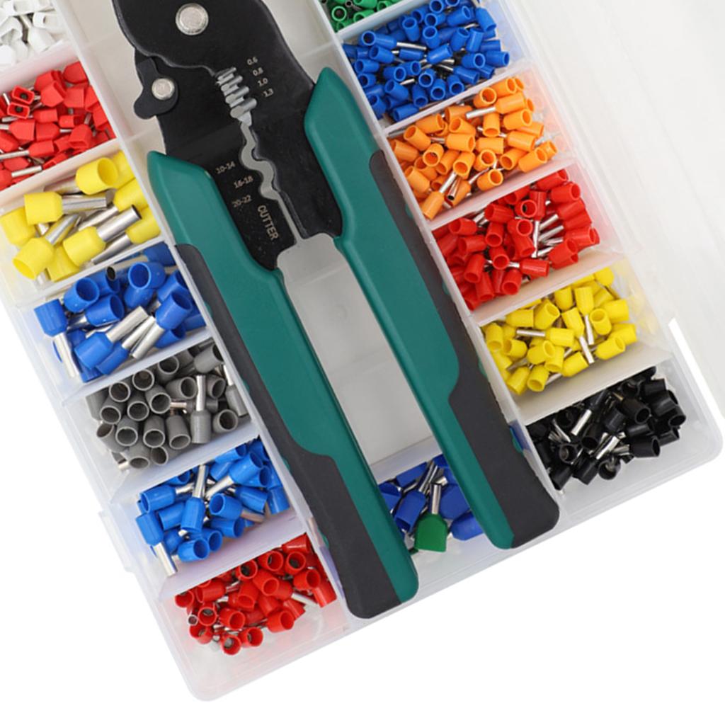 Набор инструментов для обжима, включая 18 типов 960 шт. изолированных саморегулирующихся наконечников для проводов