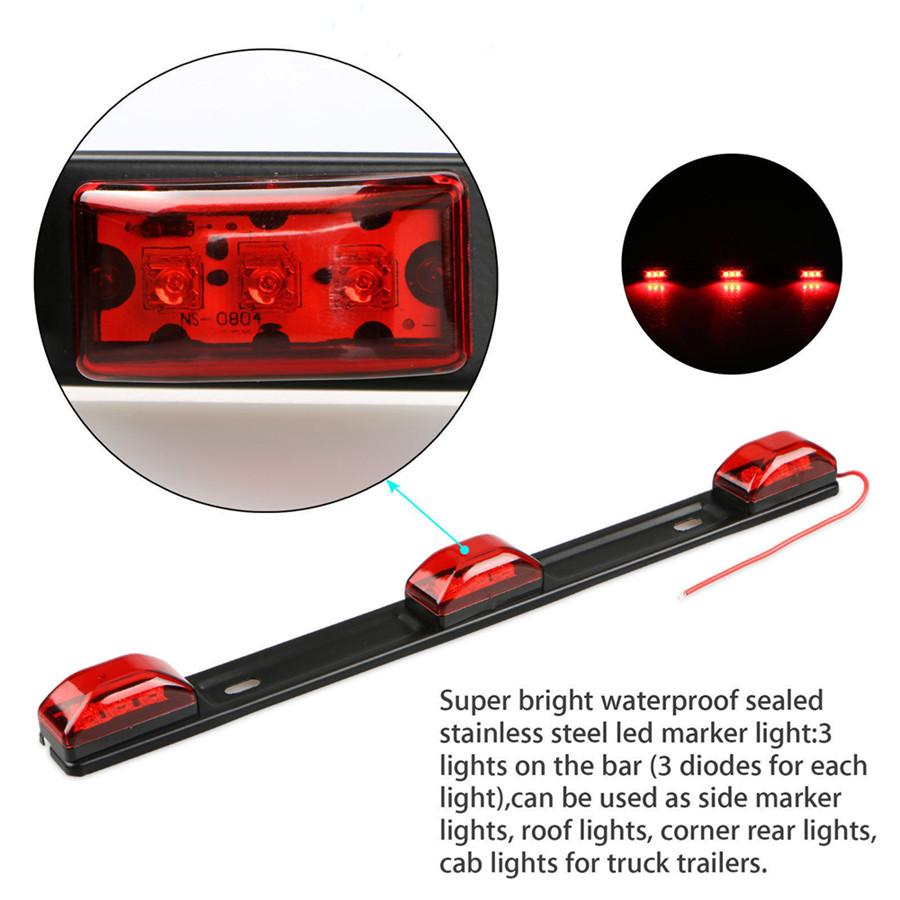14" Боковой габаритный фонарь для грузовика и прицепа, красный светодиодный фонарь, световая полоса, лампа, водонепроницаемый