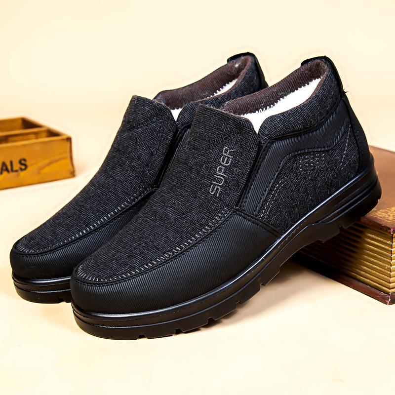 Зимняя мода 2024 года, мягкая подошва, тканевые туфли, кроссовки на платформе, хлопковая обувь, мужские повседневные теплые зимние ботинки, нескользящие ботинки для мужчин