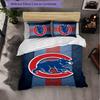 Chicago Cubs Pattern Microfiber 3Pcs Bedding Set Decor Duvet Cover Set For Bedroom Home Use