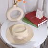 Flat Brim Straw Woven Hat Wide Brim Women's Sun Hat Fashion Sunscreen Bucket Hat  Ladies