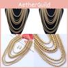 Beaded Exaggerated Gold Necklace With Multilayers For Women Fashion Accessory