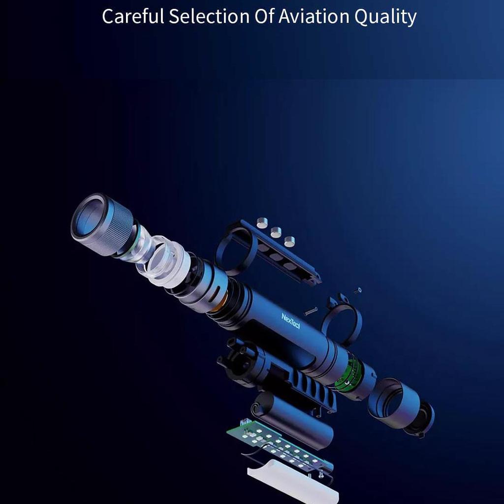 Xiaomi Фонарик NEXTOOL 6-в-1, 1000 лм, двойной светильник, масштабируемая сигнализация, USB-C, перезаряжаемый мобильный аккумулятор, электрический фонарик для кемпинга