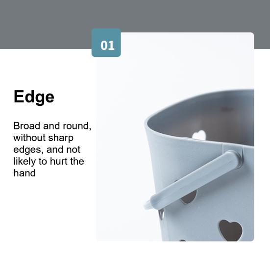 Storage Basket with Handle Large Capacity Hollow Design Portable Shower Caddy Tote Organizer Basket Bin for Bathroom