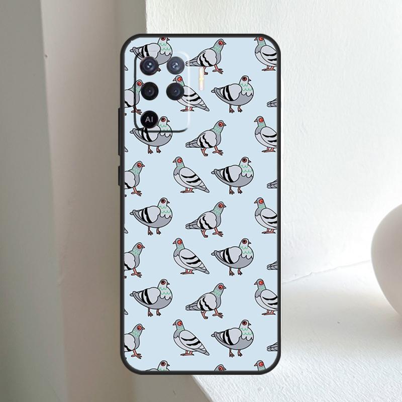 Чехол Голуби для OPPO A96 A76 A16 A5 A6 Pro A15 A17 A57 A18 A38 A58 A78 A98 A54 A74 A94 A40 A60 A80