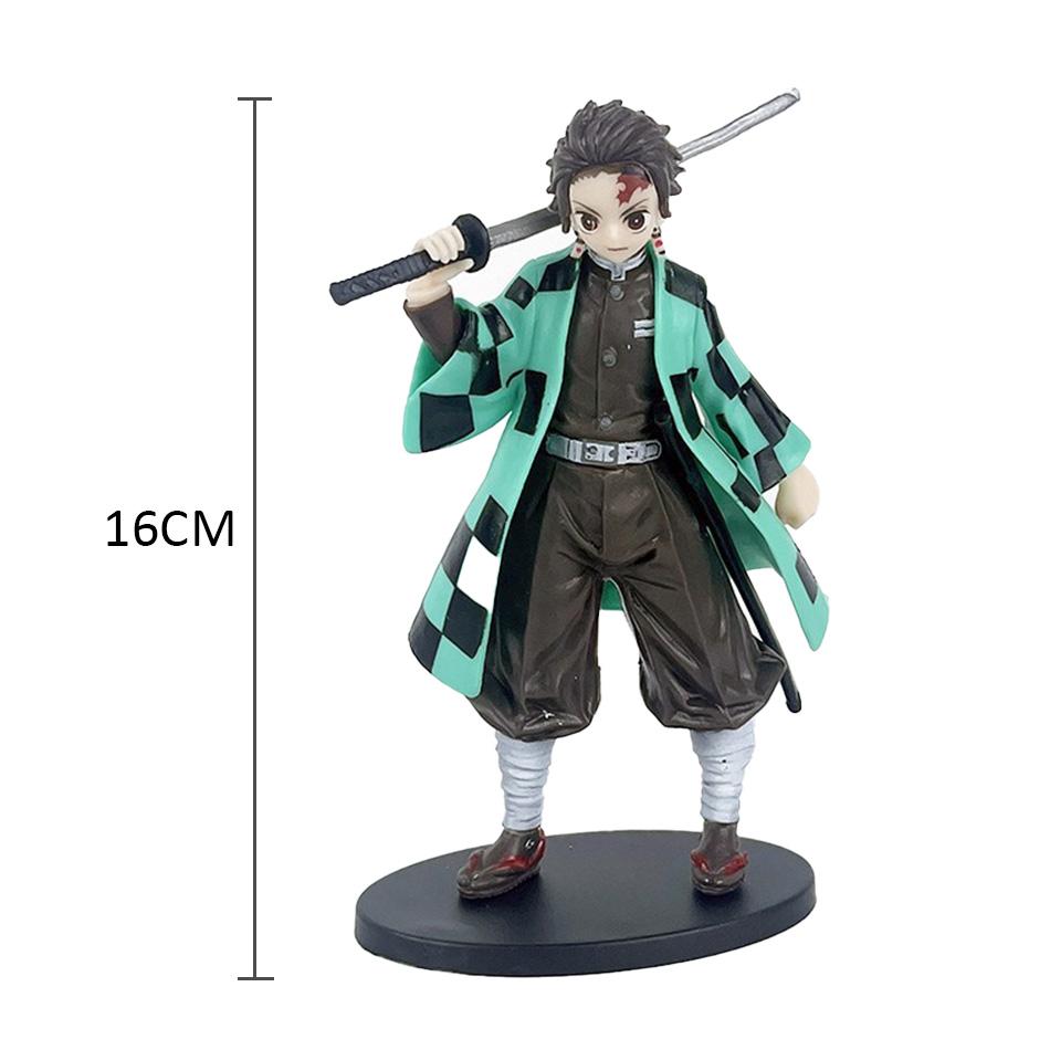 Набор Фигурок Демон Убийца Kimetsu No Yaiba - Камадо Танджиро с Мечом Агацума Зеницу И Незуко в Образе Воина ПВХ Модель К