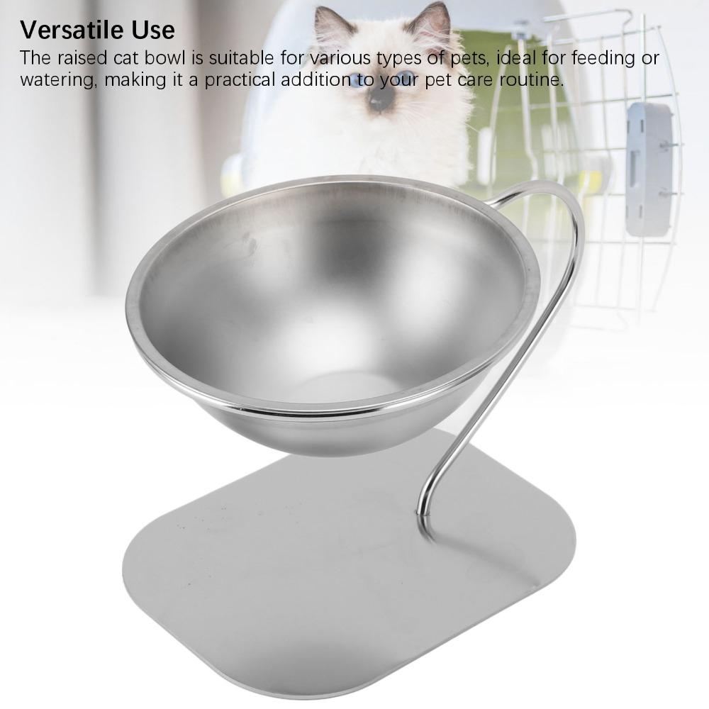 Stainless Steel Elevated Cat Bowls Detachable Large Capacity Cat Bowls  Pet Feeding