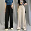 Ice Silk Wide-legged Pant Women's Summer High-waisted Drape Cool Dragging Straight Trousers Casual Thin Sun Trousers