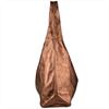 Leather shopper bag, brown, copper metallic