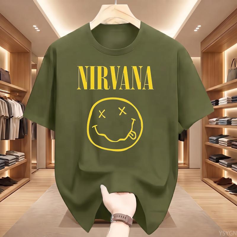 New Nirvana Rock Band Unisexs 100cotton Tshirt Hiphop Style Unisexs and Unisexs Oversized Y2K Tee Casual Loose Outdoor Street
