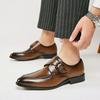 2024 New British Buckle Slip-On Business Formal Leather Shoes Men's Gentleman Dress Loafers Breathable Tide Shoes Size 39-45